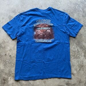 Harley Davidson Okoboji‎ Iowa Graphic T Shirt Mens XL Pocket Tee